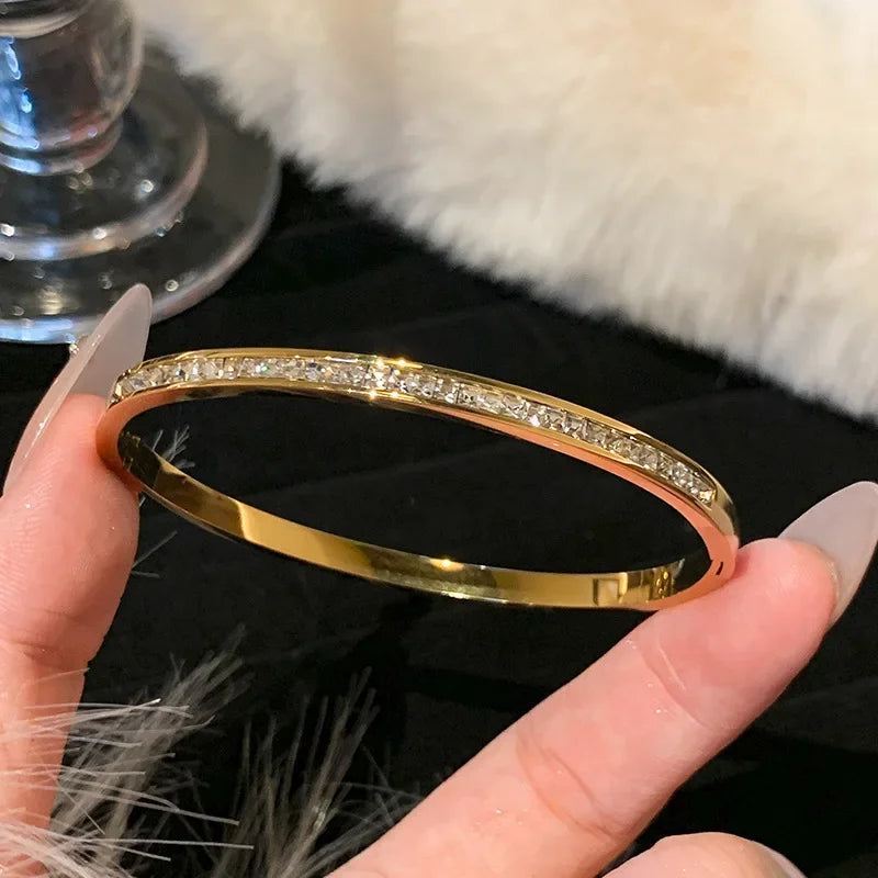 Titanium Steel Gold Silver Color Bangles