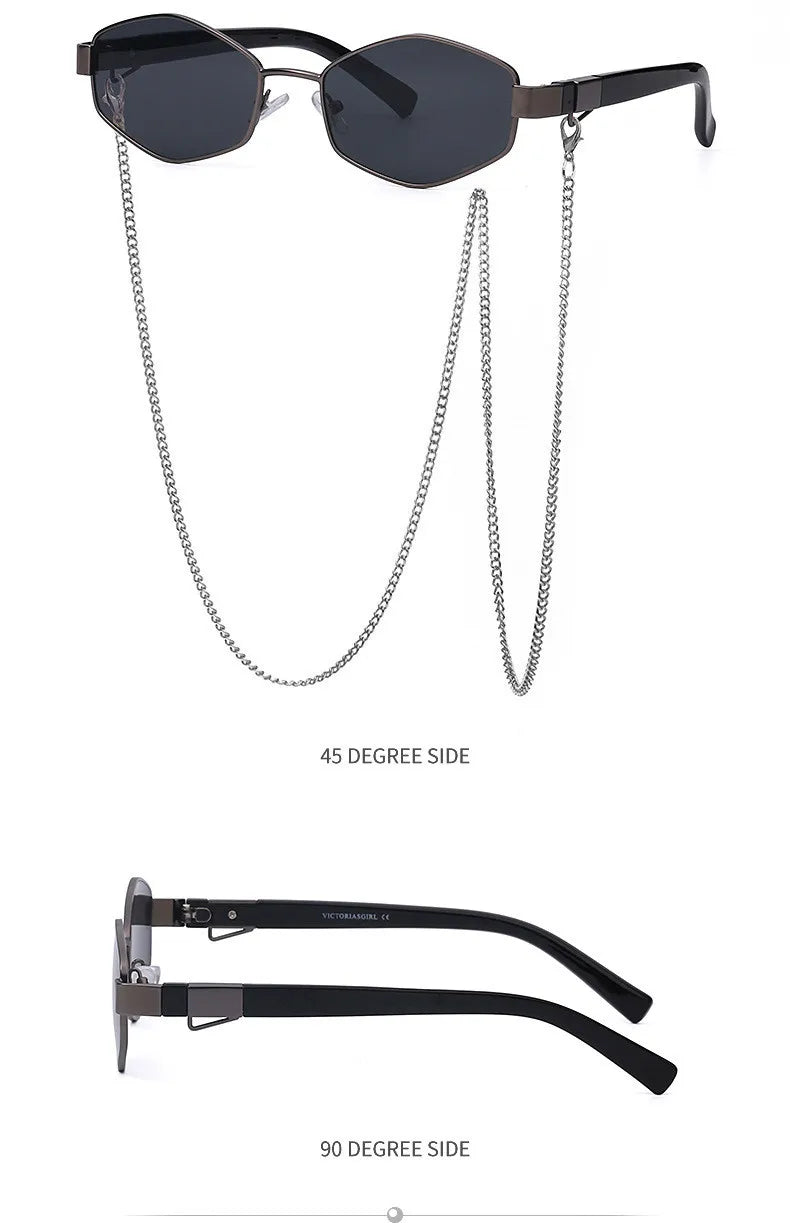 Retro Small Frame Hexagon Sunglasses