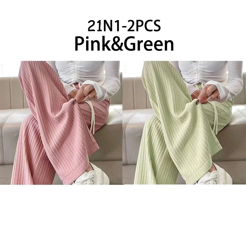 Ice Silk Wide Leg Pants
