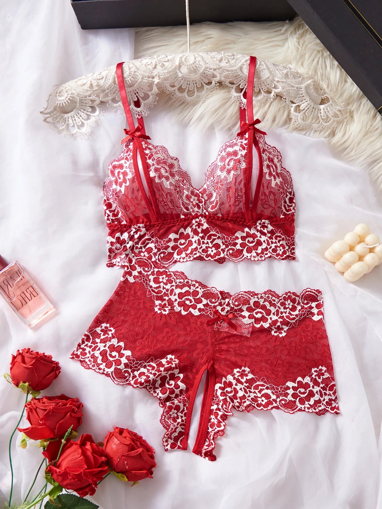 Lace Contrast Color Lingerie