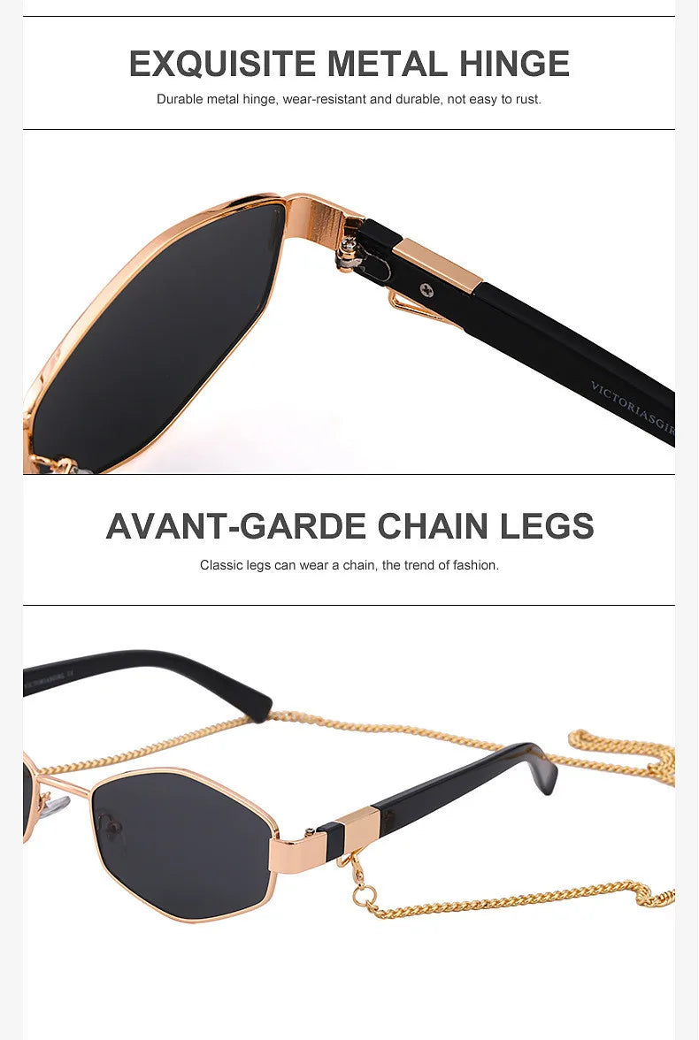 Retro Small Frame Hexagon Sunglasses