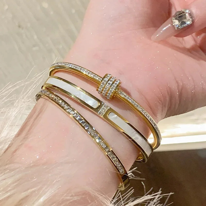Titanium Steel Gold Silver Color Bangles