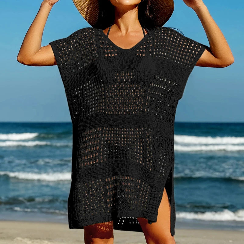 Knitting V-Neck Bikini Cover-Ups