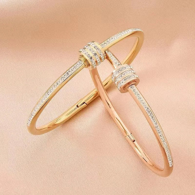 Titanium Steel Gold Silver Color Bangles