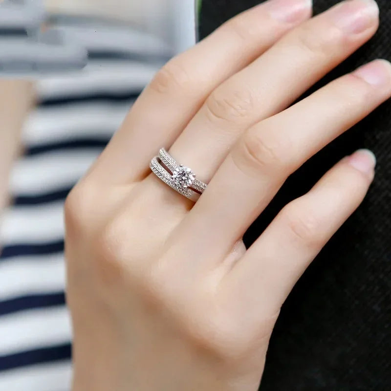 New 925 Sterling Silver Zircon Ring