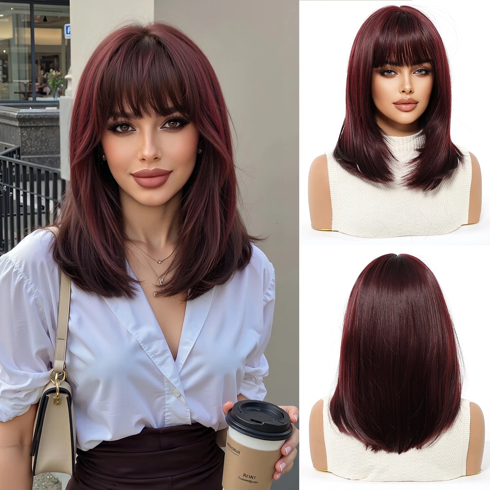 Glamora Short Straight Bob Hair Wigs
