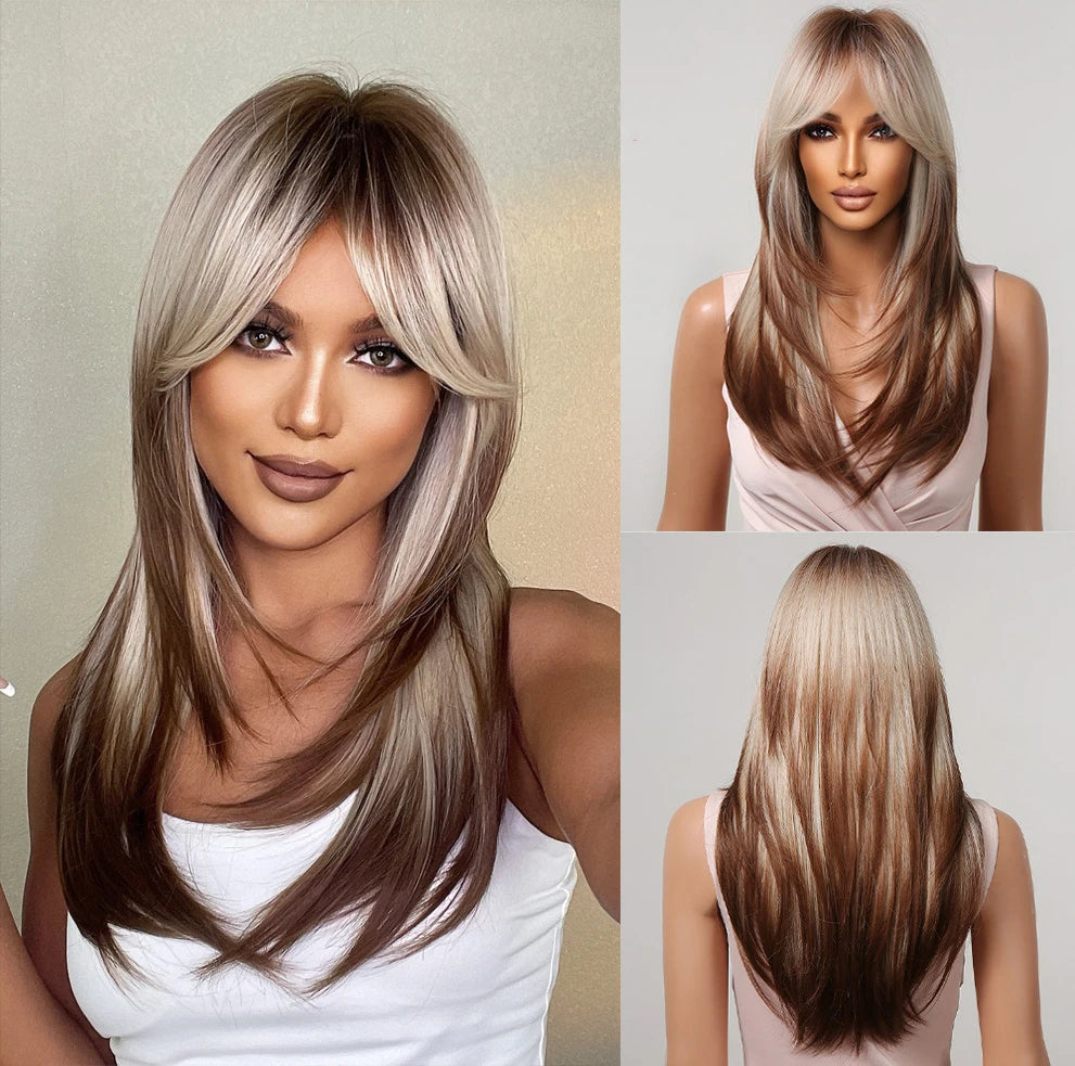 Light Wine Red Synthetic Wigs