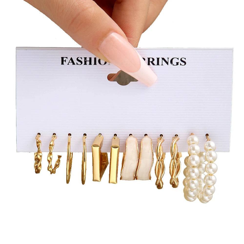 Boho Big Circle Hoop Earring Set