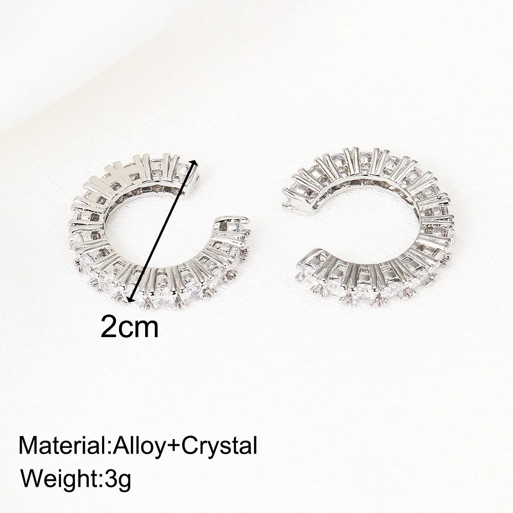 2Pcs Full Rhinestone Zircon Ear Cuff