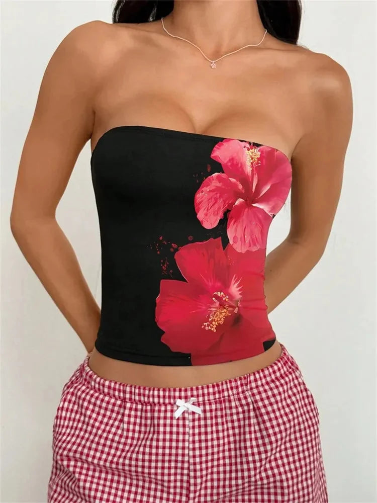 Women's Floral Printed Tube Top