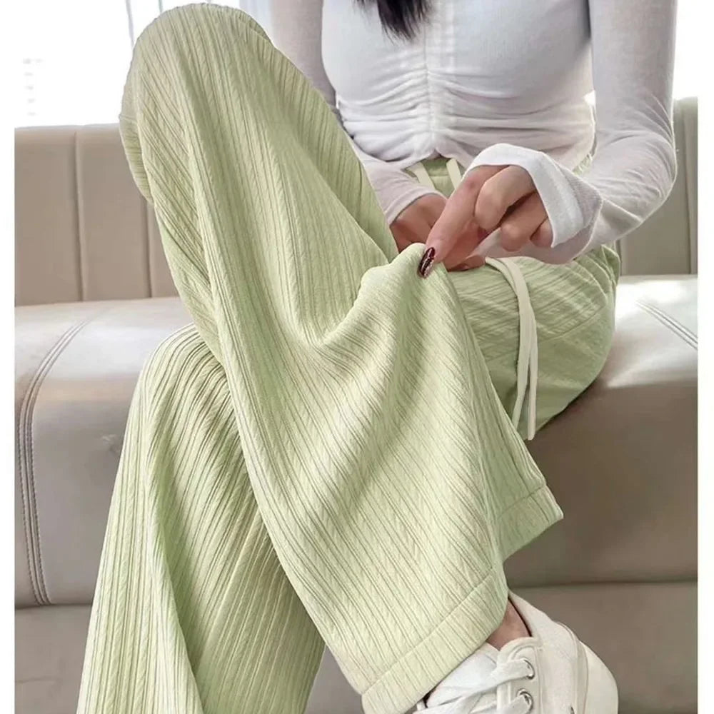 Ice Silk Wide Leg Pants