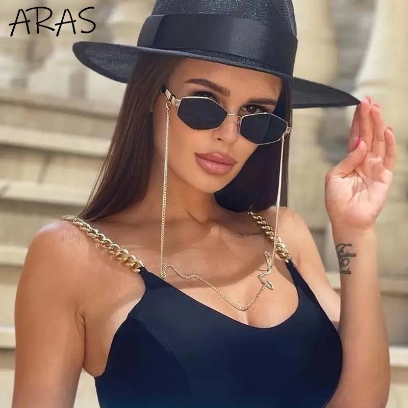 Retro Small Frame Hexagon Sunglasses