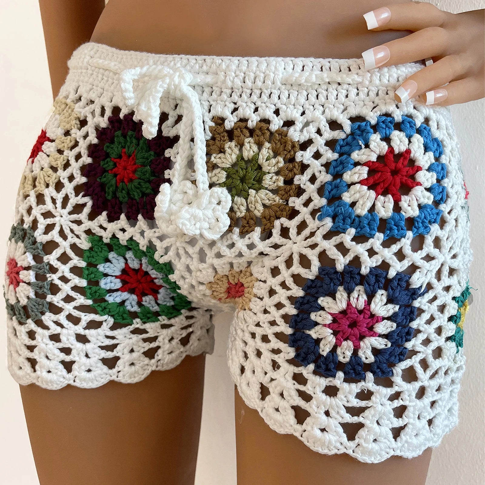 Women Knit Crochet Beach Shorts