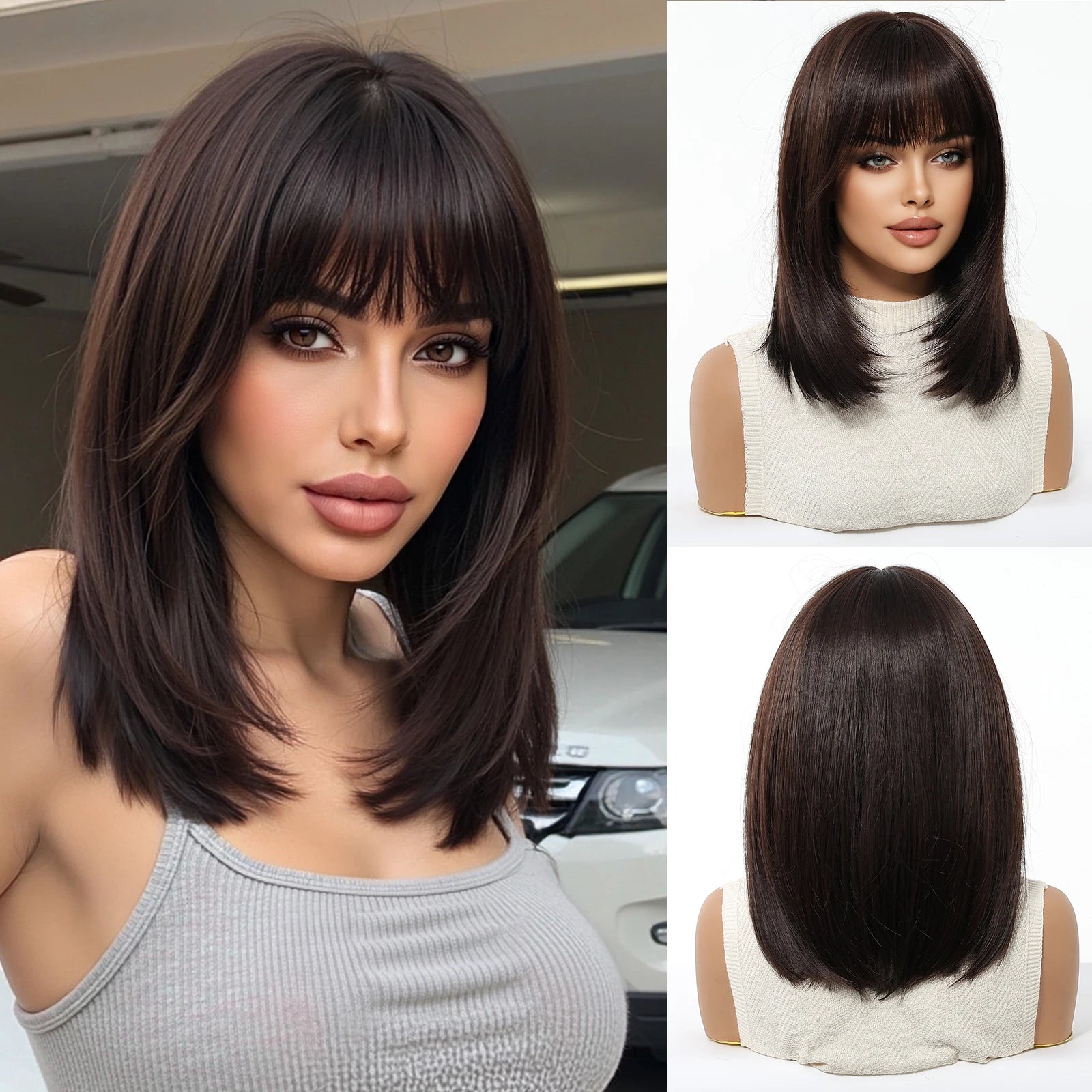 Glamora Short Straight Bob Hair Wigs